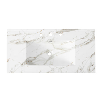 Ancillary 3-Hole 20 in. W x 18.25 in. D Classic Contemporary Rectangular Ceramic Single Sink Basin Vanity Top